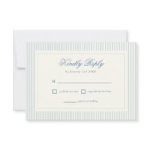 Formale, vornehme französische blaue Streifen RSVP