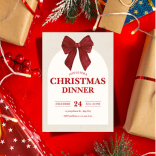 Formale Weihnachtsdinner-Einladung Elegantes Hld Einladung