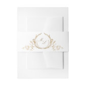 Formale White- und Gold-Wedding-Monogram-Kalligraf Einladungsbanderole (Vorderseite Beispiel)