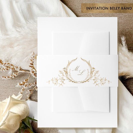 Formale White- und Gold-Wedding-Monogram-Kalligraf Einladungsbanderole