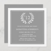 Formale Wreath-Jahr-Abschluss-Einladung - Grau Einladung (Vorne/Hinten)