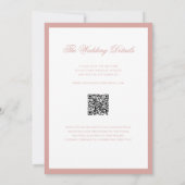 Formaler Dusty Rose-Rahmen-Script-Hochzeits-QR-Cod Einladung (Rückseite)