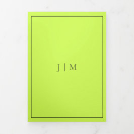 Formaler einfacher Rahmen modern Cyber Lime Jet Bl Dreifach Gefaltete Karte