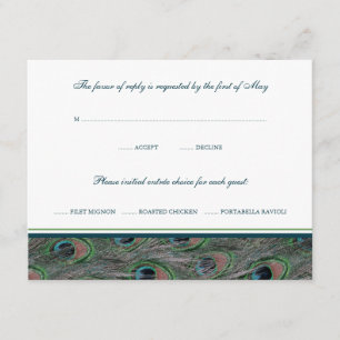 Formaler Pfau versieht UAWG Wartekarte mit Federn RSVP Karte