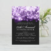 Formaler Unternehmensgala-lila funkelnde Lichter Einladung (Stehend Vorderseite)