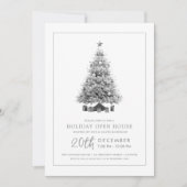 Formaler Weihnachtsfeier-Offener-Silberbaum  Einladung (Vorderseite)