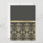 FORMALES BLACK GOLD DAMASK CLASSIC WORKSHOP EREIGN EINLADUNG (Rückseite)