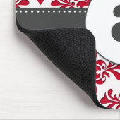 Formales Damast-Monogramm Mousepad (Ecke)