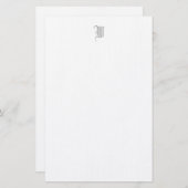 Formales Editable Monogramm-Leinen-Briefpapier Briefpapier (Vorne/Hinten)