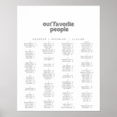 Formales einfaches druckbares Sitzplan-Diagramm Poster (Vorne)