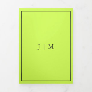 Formales Einfaches Gestell Modern Cyber Lime Jet B Dreifach Gefaltete Karte