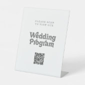 Formales einfaches QR-Code-Hochzeitsprogramm Sockelschild (Vorderseite)