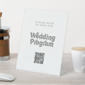 Formales einfaches QR-Code-Hochzeitsprogramm Sockelschild (In SItu)