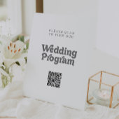 Formales einfaches QR-Code-Hochzeitsprogramm Sockelschild