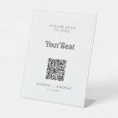 Formales einfaches Sitzplan-QR-Code Sockelschild (Vorderseite)