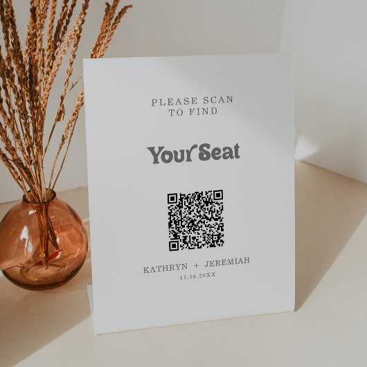 Formales einfaches Sitzplan-QR-Code Sockelschild