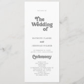 Formales einfaches Tea-Length-Hochzeitsprogramm Programm (Vorderseite)
