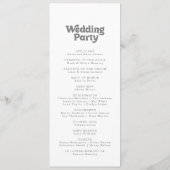 Formales einfaches Tea-Length-Hochzeitsprogramm Programm (Rückseite)
