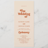 Formales einfaches Terrakotta-Teelänge-Hochzeitspr Programm (Vorderseite)