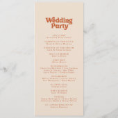 Formales einfaches Terrakotta-Teelänge-Hochzeitspr Programm (Rückseite)