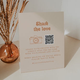 Formales einfaches Terrakotta-Teile-die-Liebe-QR-C Sockelschild
