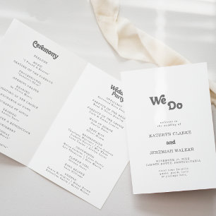 Formales einfaches We Do gefaltetes Hochzeitsprogr Programm