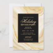 Formales Gold Glam FALSCHER Marmor Feierabendessen Einladung (Vorderseite)