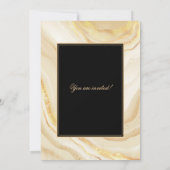 Formales Gold Glam FALSCHER Marmor Feierabendessen Einladung (Rückseite)