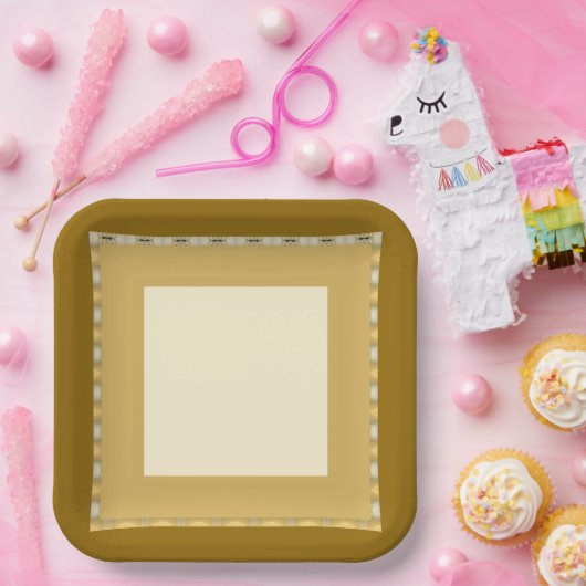 Formales Gold und Creme Pappteller (Party)