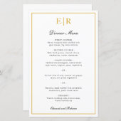 Formales Hochzeitsmenü der Gold Monogram (Vorne/Hinten)