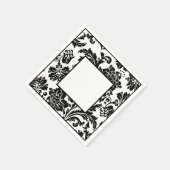 Formales Hochzeitspapier mit schwarz-weißem Damast Serviette (Ecke)