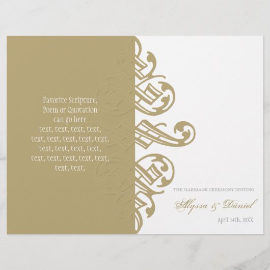 Formales Hochzeitsprogramm für Vintage Drucker (Vorderseite)