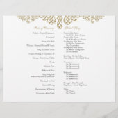 Formales Hochzeitsprogramm für Vintage Drucker (Rückseite)