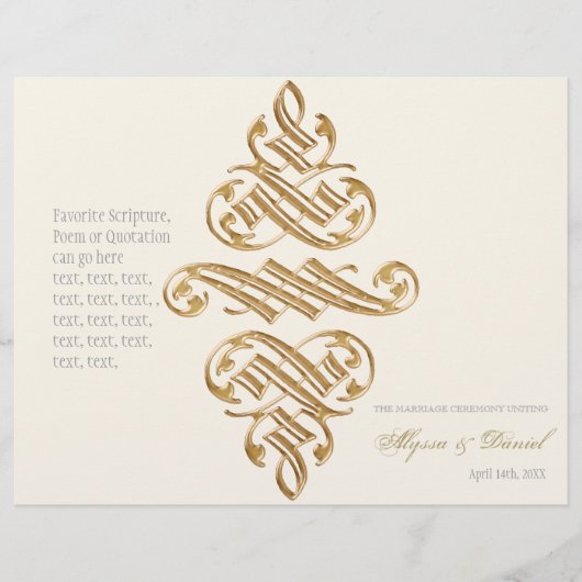 Formales Hochzeitsprogramm für Vintage Drucker (Vorderseite)