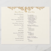 Formales Hochzeitsprogramm für Vintage Drucker (Rückseite)