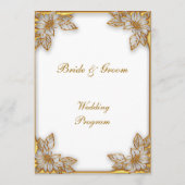 Formales Hochzeitsprogramm Weiß und Gold Programm (Rückseite)