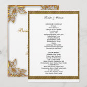 Formales Hochzeitsprogramm Weiß und Gold Programm (Vorne/Hinten)