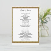 Formales Hochzeitsprogramm Weiß und Gold Programm (Stehend Vorderseite)