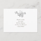 Formales Imitat Embossed Peony Ivory Empfang Hochz Begleitkarte (Vorderseite)