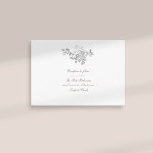 Formales Imitat Embossed Peony Ivory Empfang Hochz Begleitkarte