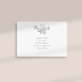 Formales Imitat Embossed Peony Ivory Empfang Hochz Begleitkarte