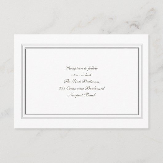 Formales Imitat mit Rahmen Elfenbeinkühe Hochzeit Begleitkarte (Vorderseite)