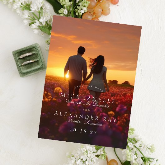 Formales klassisches Foto Save the Date Magneteinladung