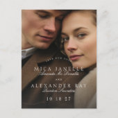 Formales klassisches Foto Save the Date Postkarte (Vorderseite)