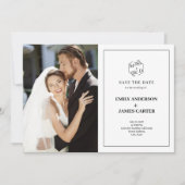 Formales modernes Foto-Hochzeitsmonogramm Anfangsb Save The Date (Vorderseite)