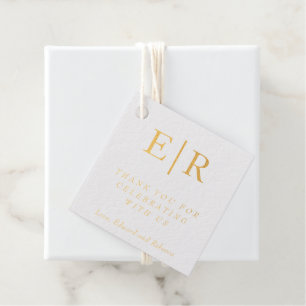Formales Monogramm Gold Einfache Elegante Hochzeit Geschenkanhänger