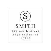 Formales Monogramm und Name Rücksendeadresse Gummistempel (Prägung)