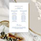 Formales, monogrammiertes, blaues Hochzeitsprogram