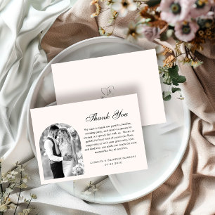 Formales Schwarz-Weiß-Foto Elegante Schrift Hoch Dankeskarte