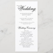 Formales Schwarz-Weiß-Hochzeitsprogramm Programm (Vorderseite)
